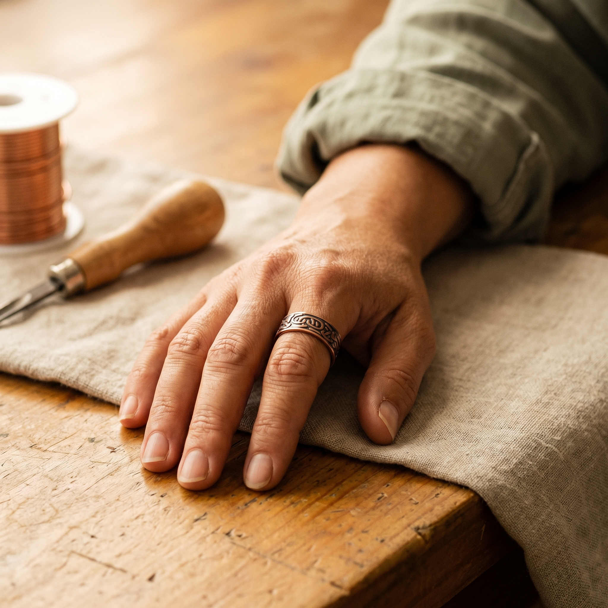 Maria's Burr Copper Ring