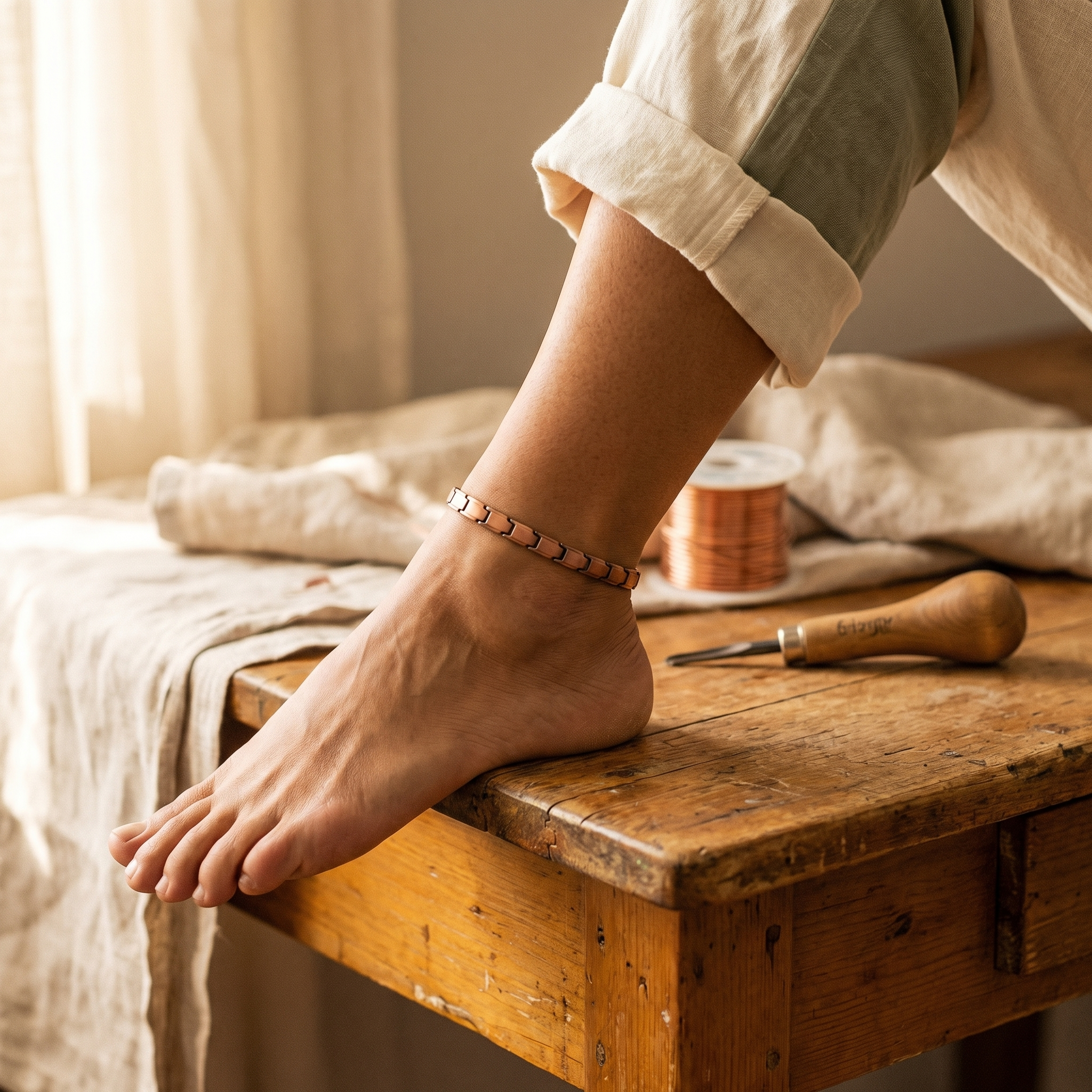 Maria's Shore Copper Anklet