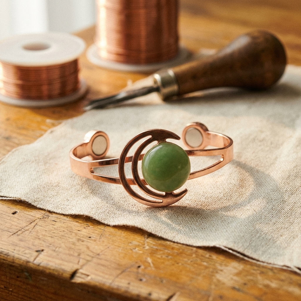 Maria's Sphere Green Copper Bracelet