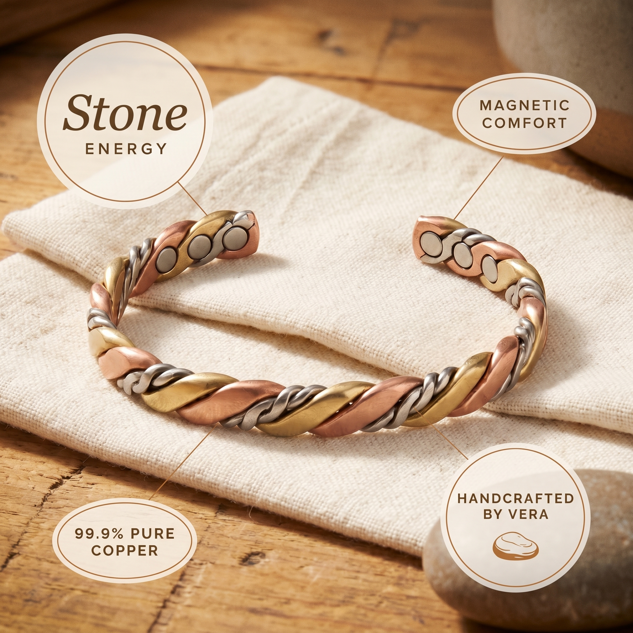 Maria's Stone Copper Bracelet