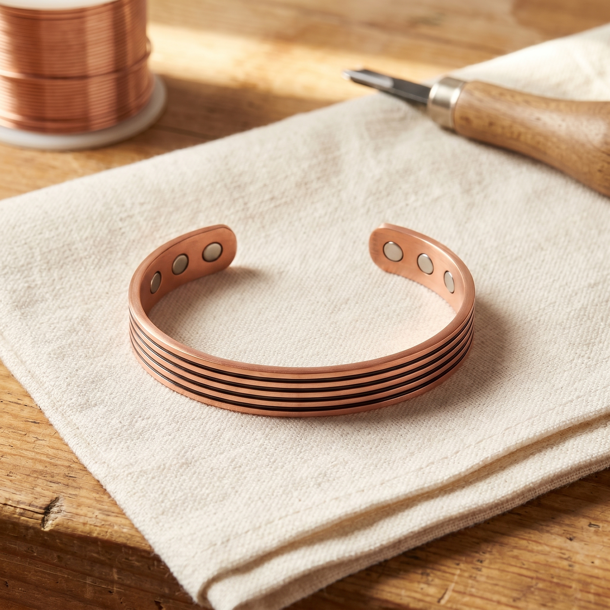 Maria's Sage Copper Bracelet