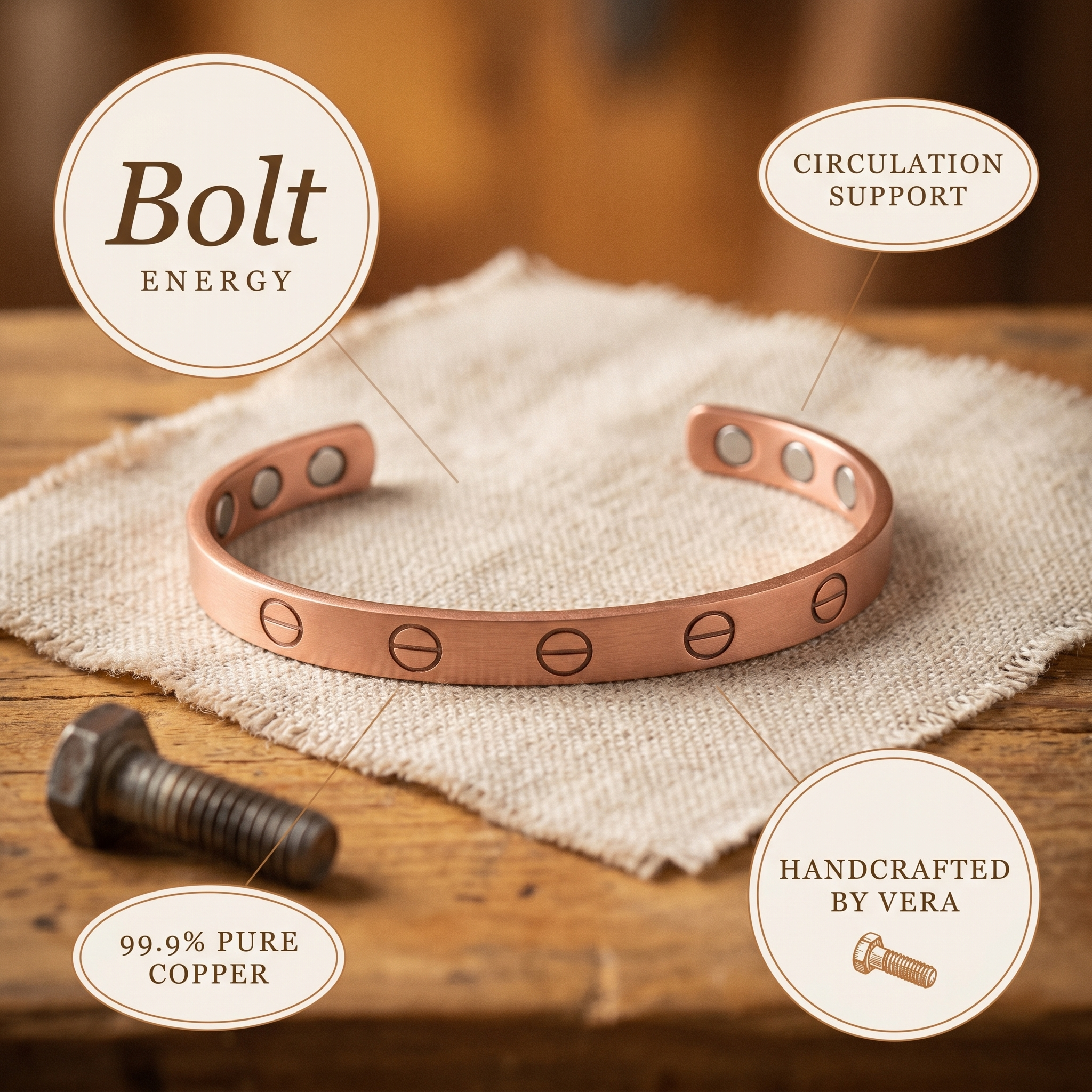 Maria's Bolt Copper Bracelet
