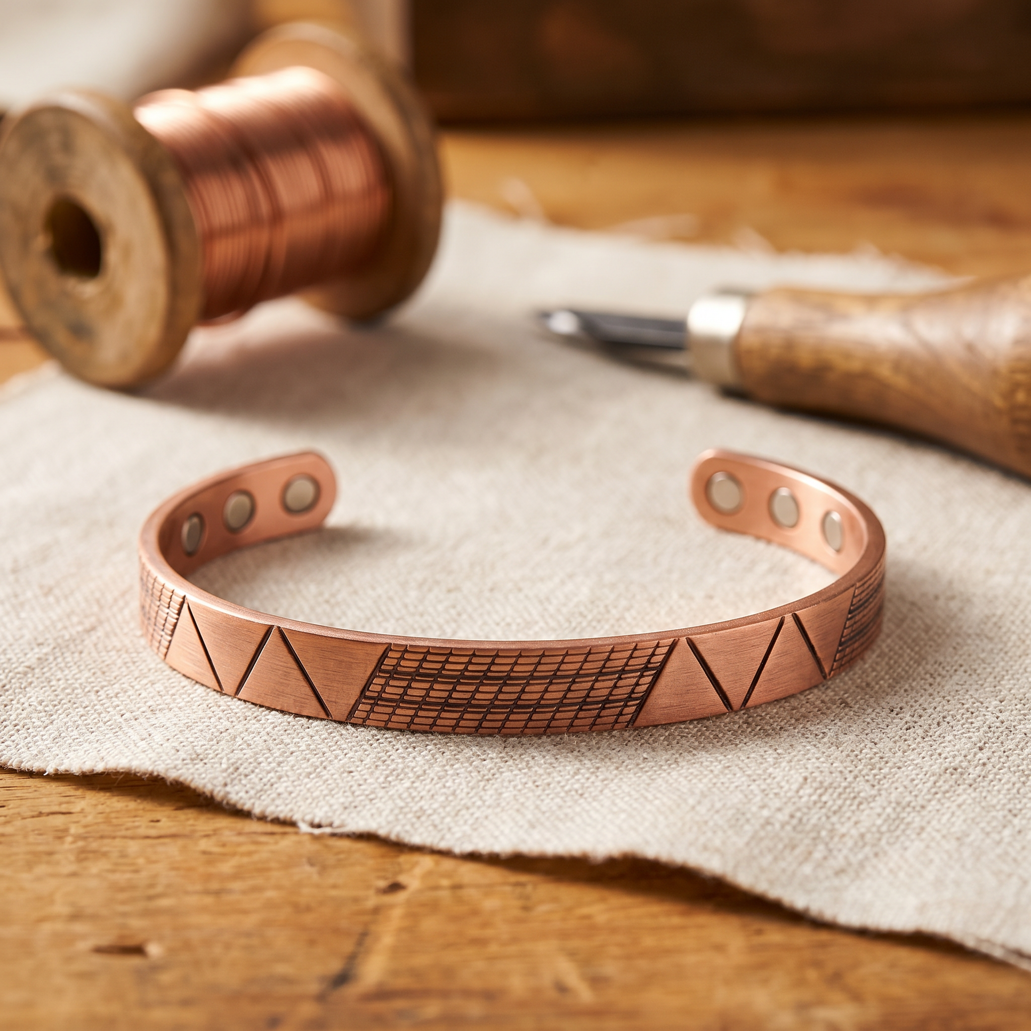 Maria's Crest Copper Bracelet
