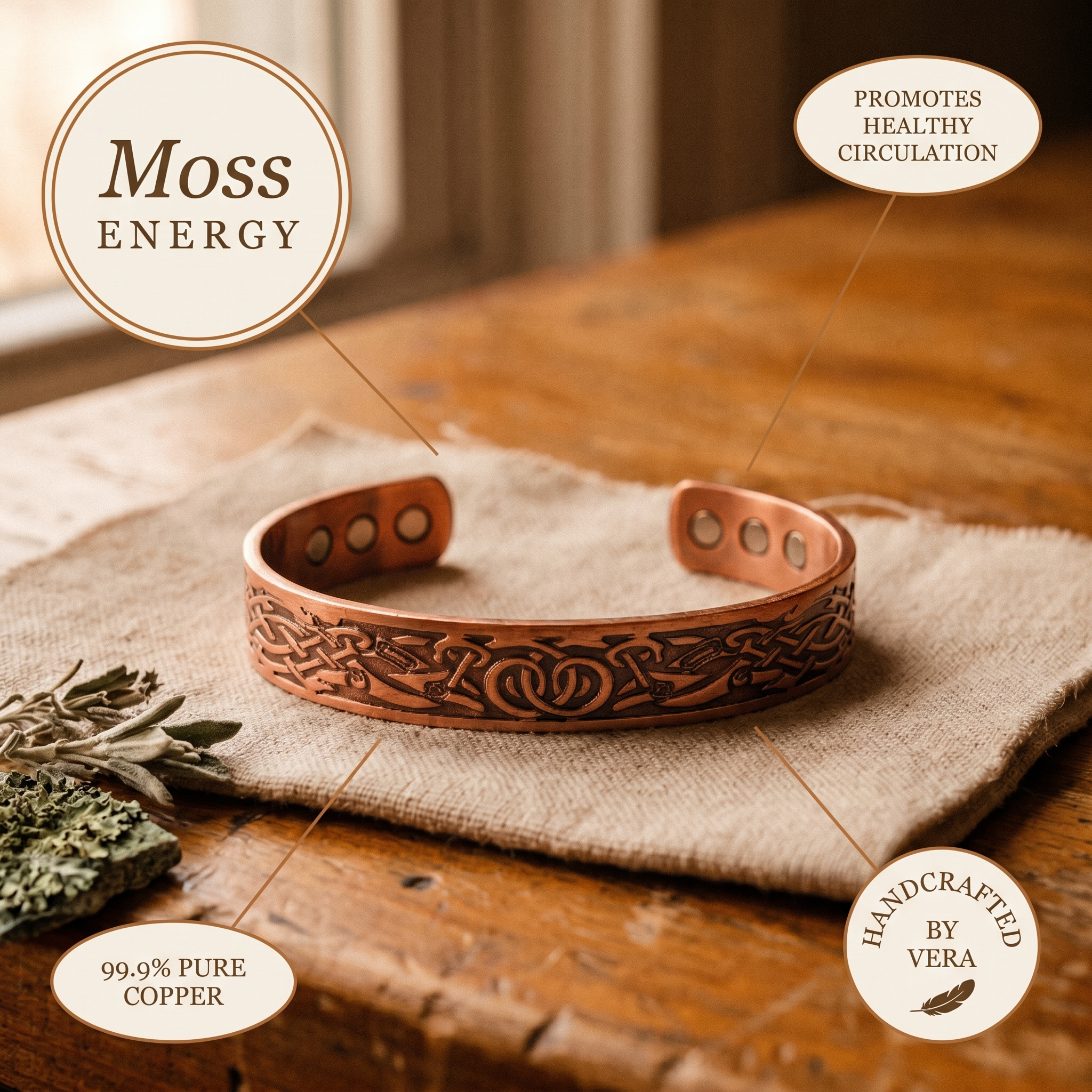 Maria's Flow Copper Bracelet