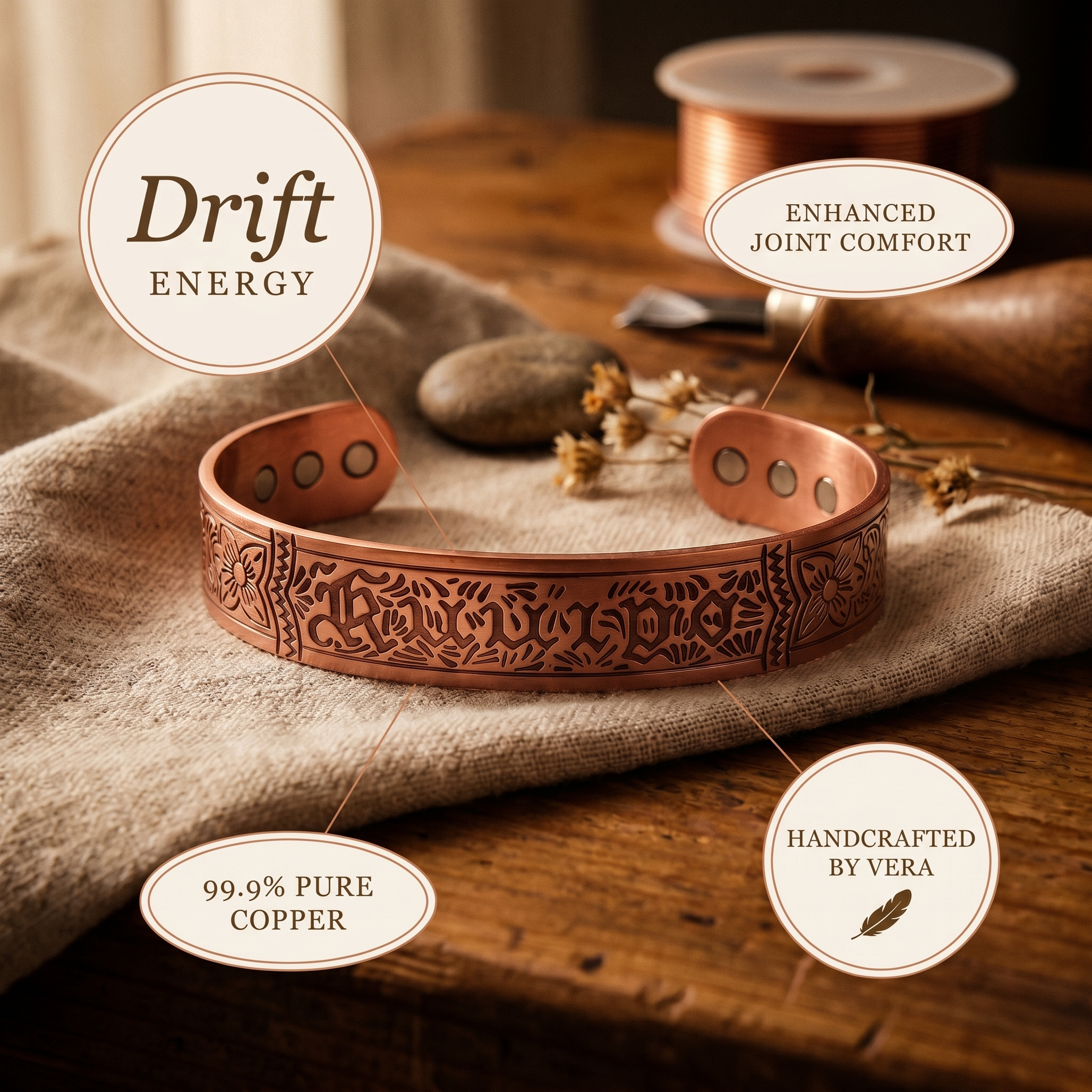 Maria's Drift Copper Bracelet