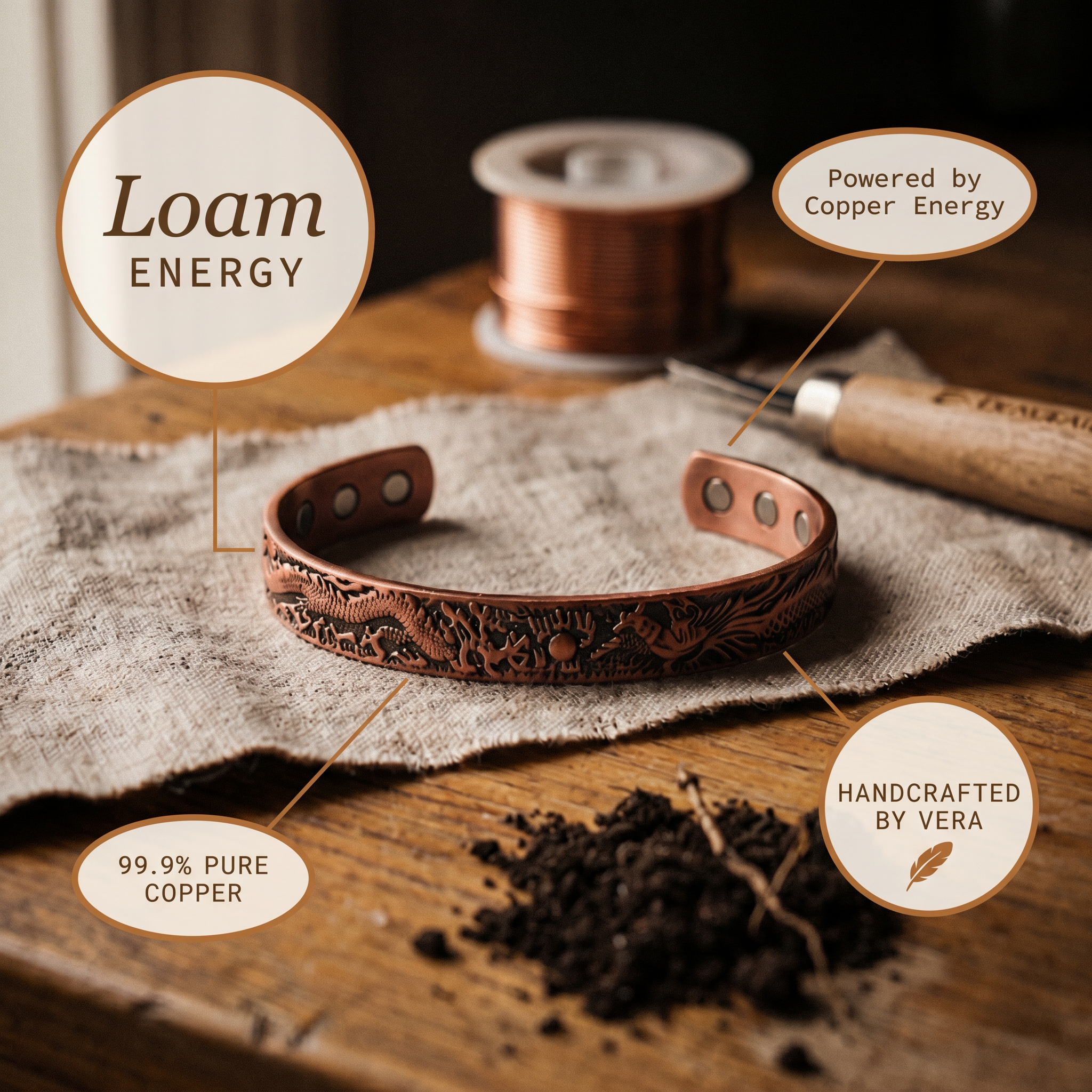 Maria's Loam Copper Bracelet