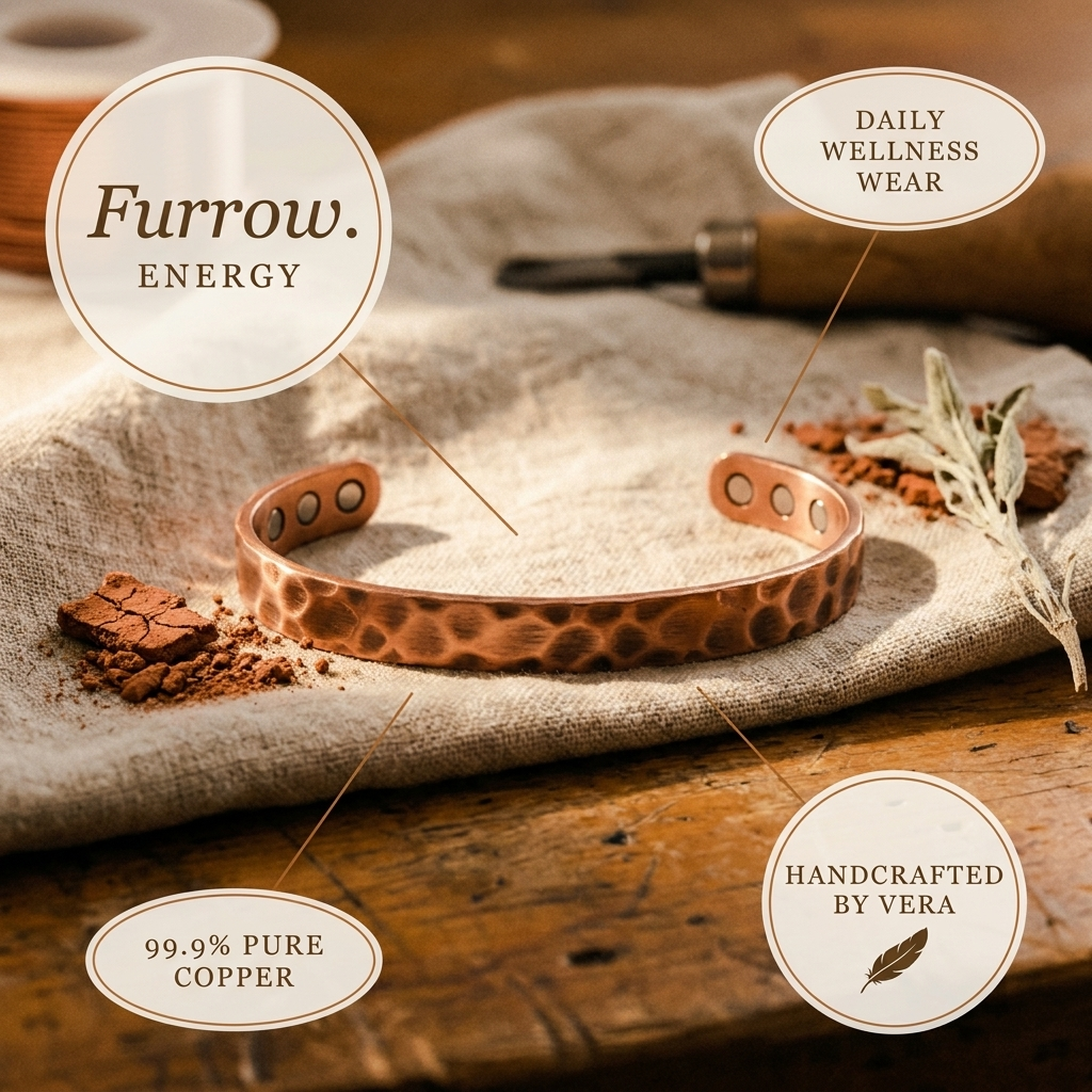 Maria's Furrow Copper Bracelet