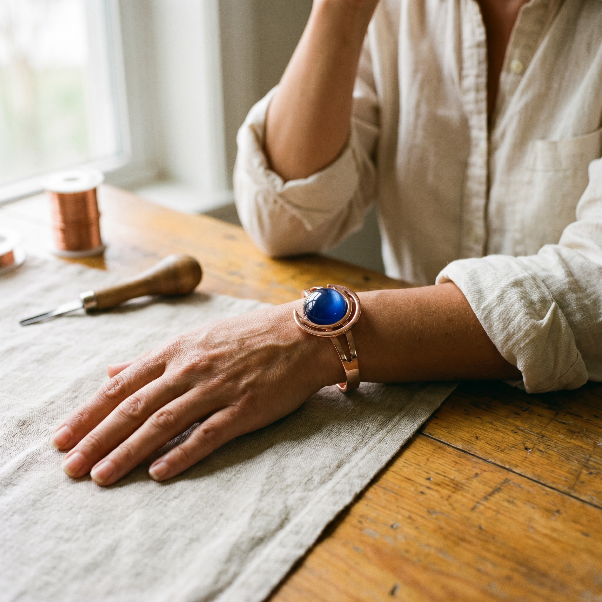 Maria's Sphere Copper Bracelet