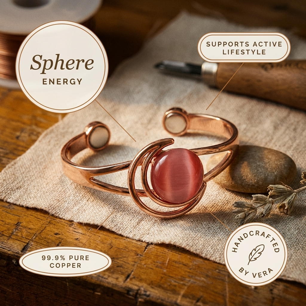 Maria's Sphere Pink Copper Bracelet