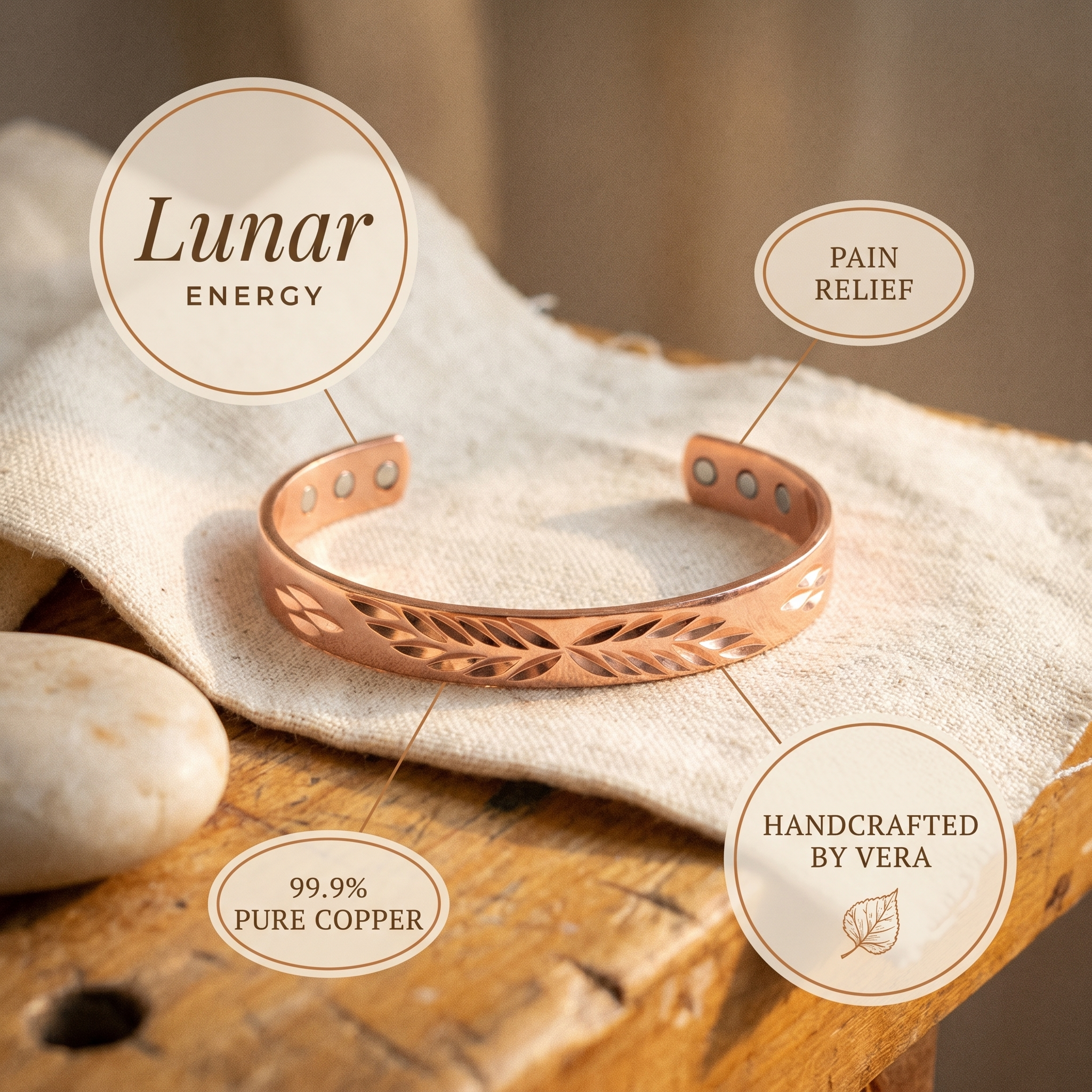 Maria's Lunar Copper Bracelet