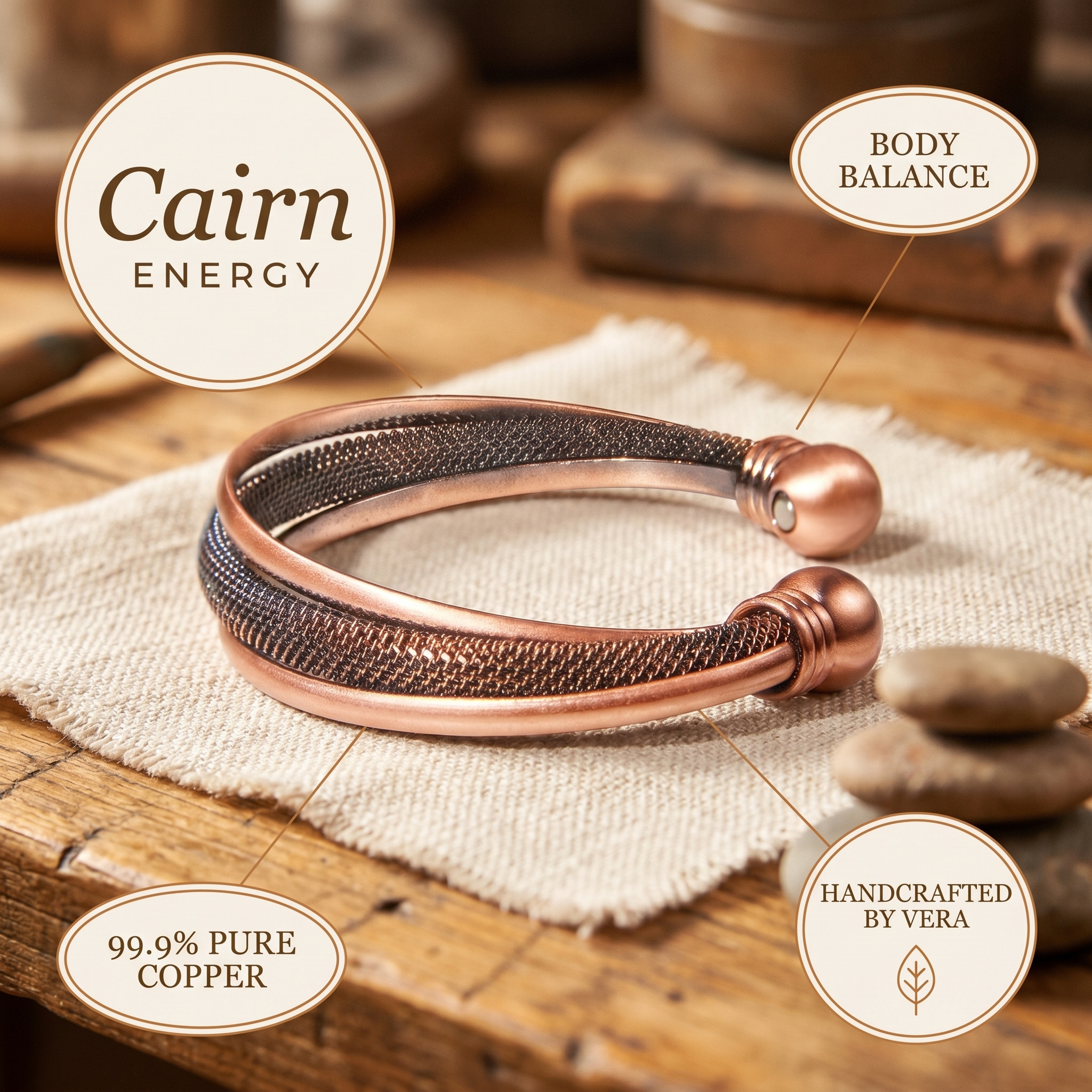 Maria's Cairn Copper Bracelet