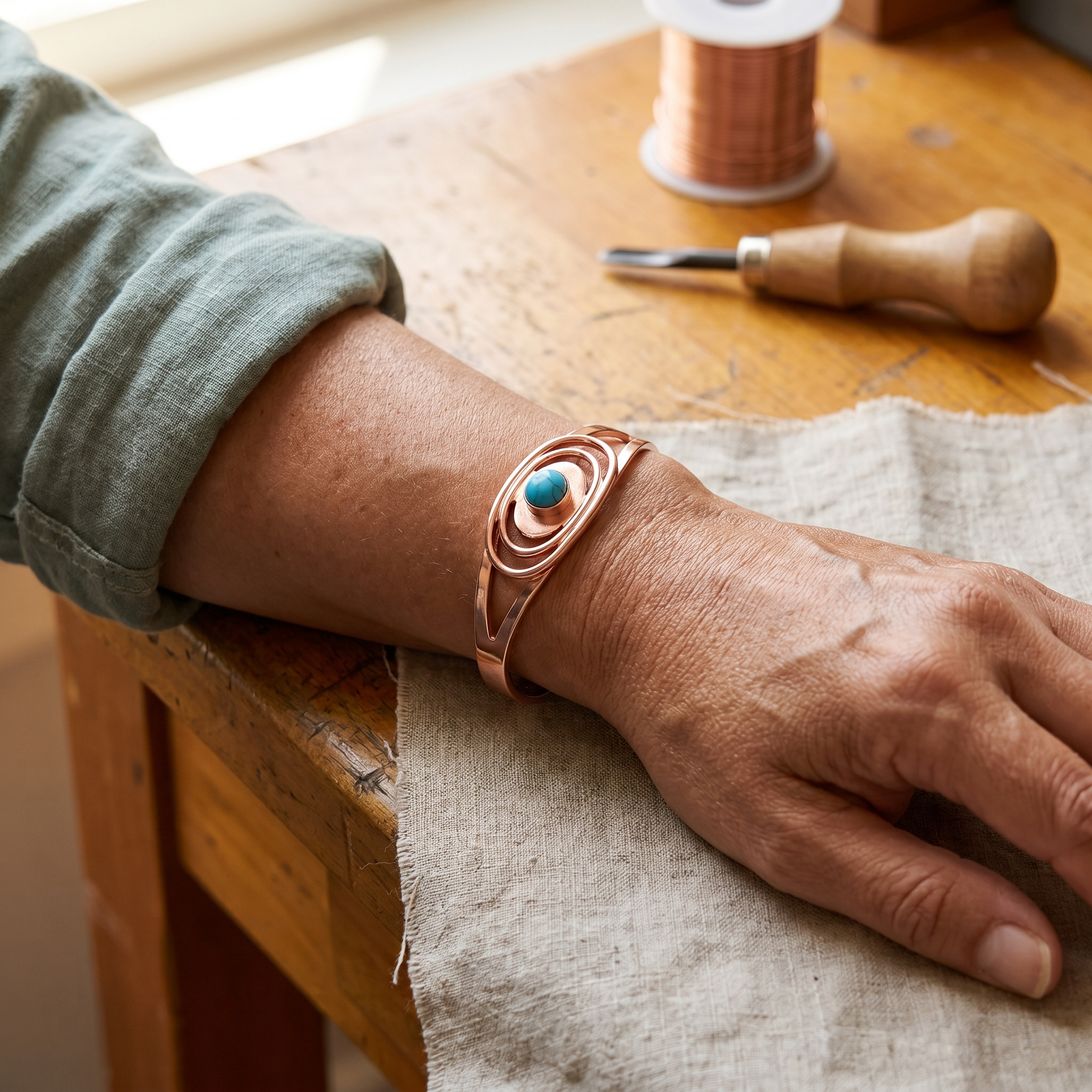 Maria's Sedge Copper Bracelet