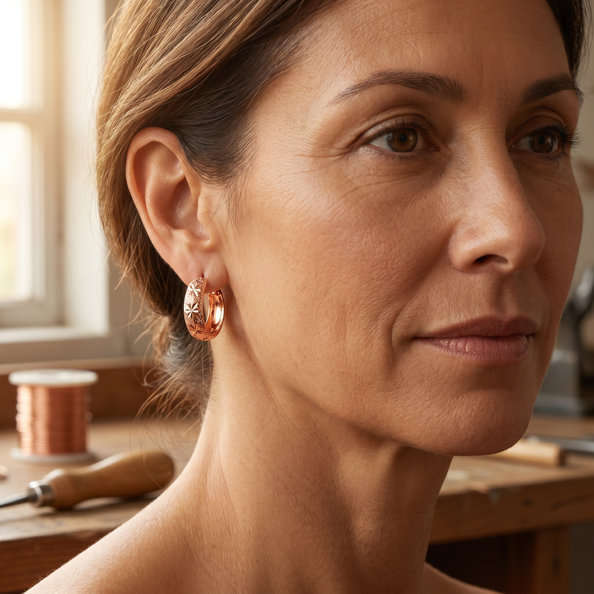 Maria's Dew Copper Earrings