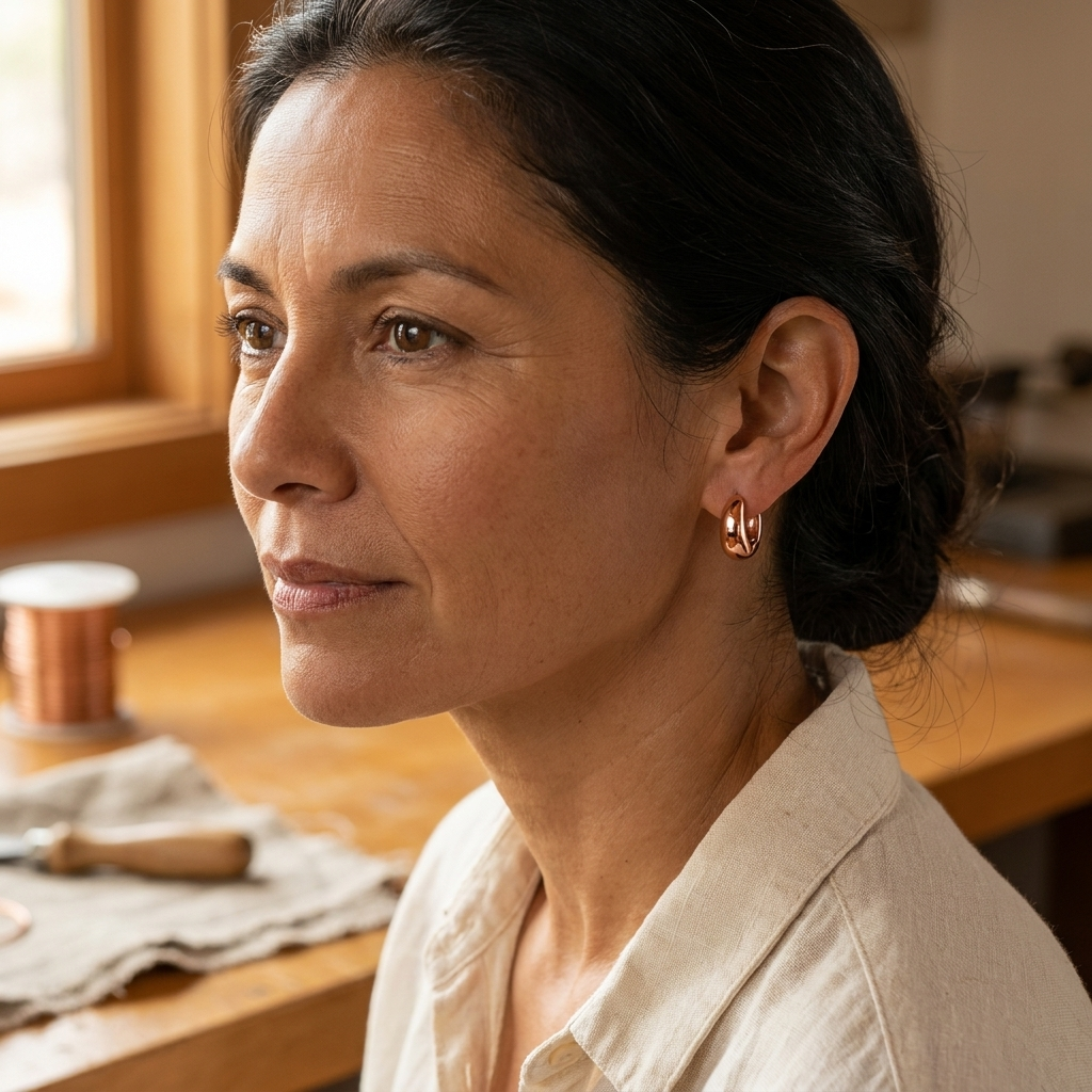 Maria's Linnet Copper Hoop Earrings
