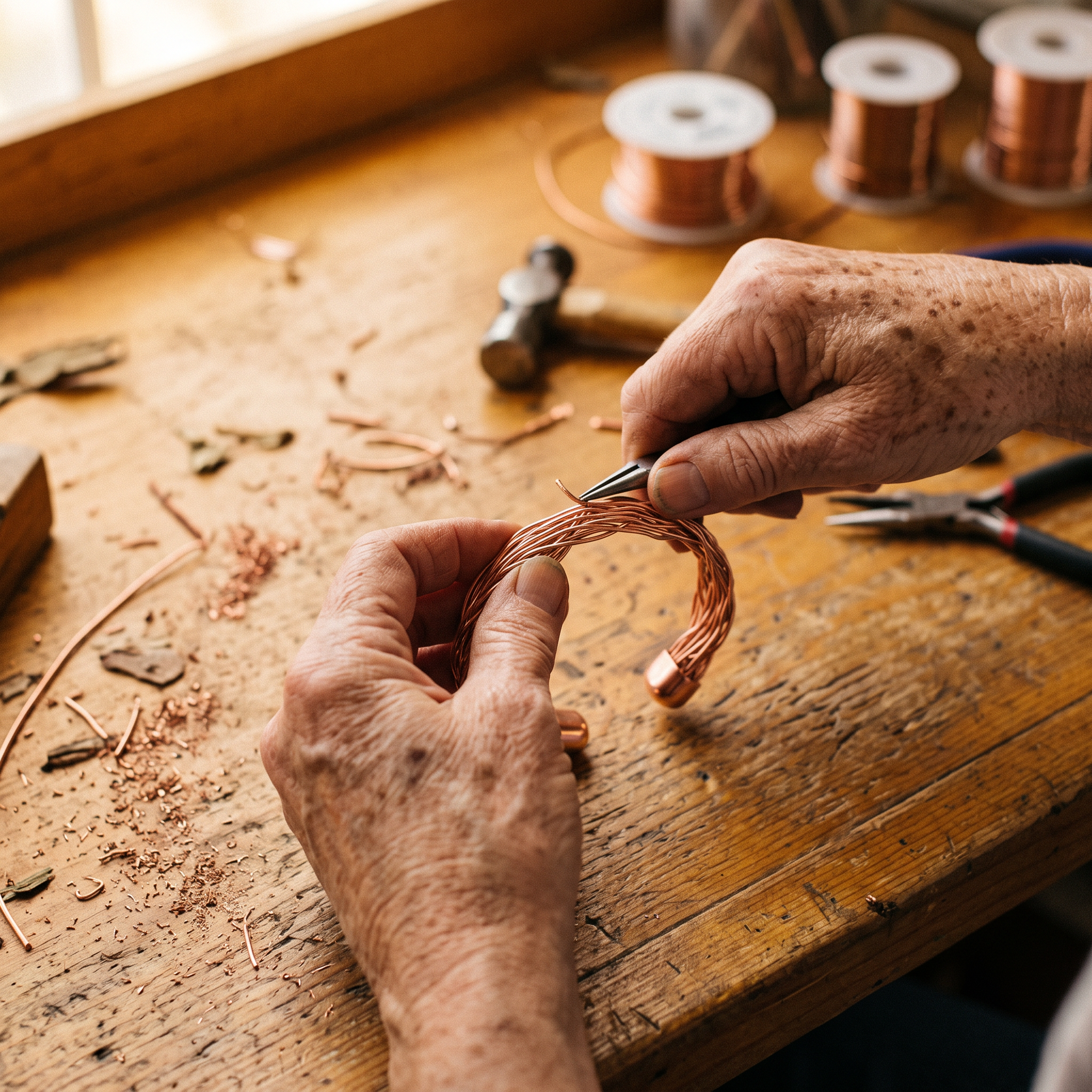Maria's Elm Copper Cuff Bracelet