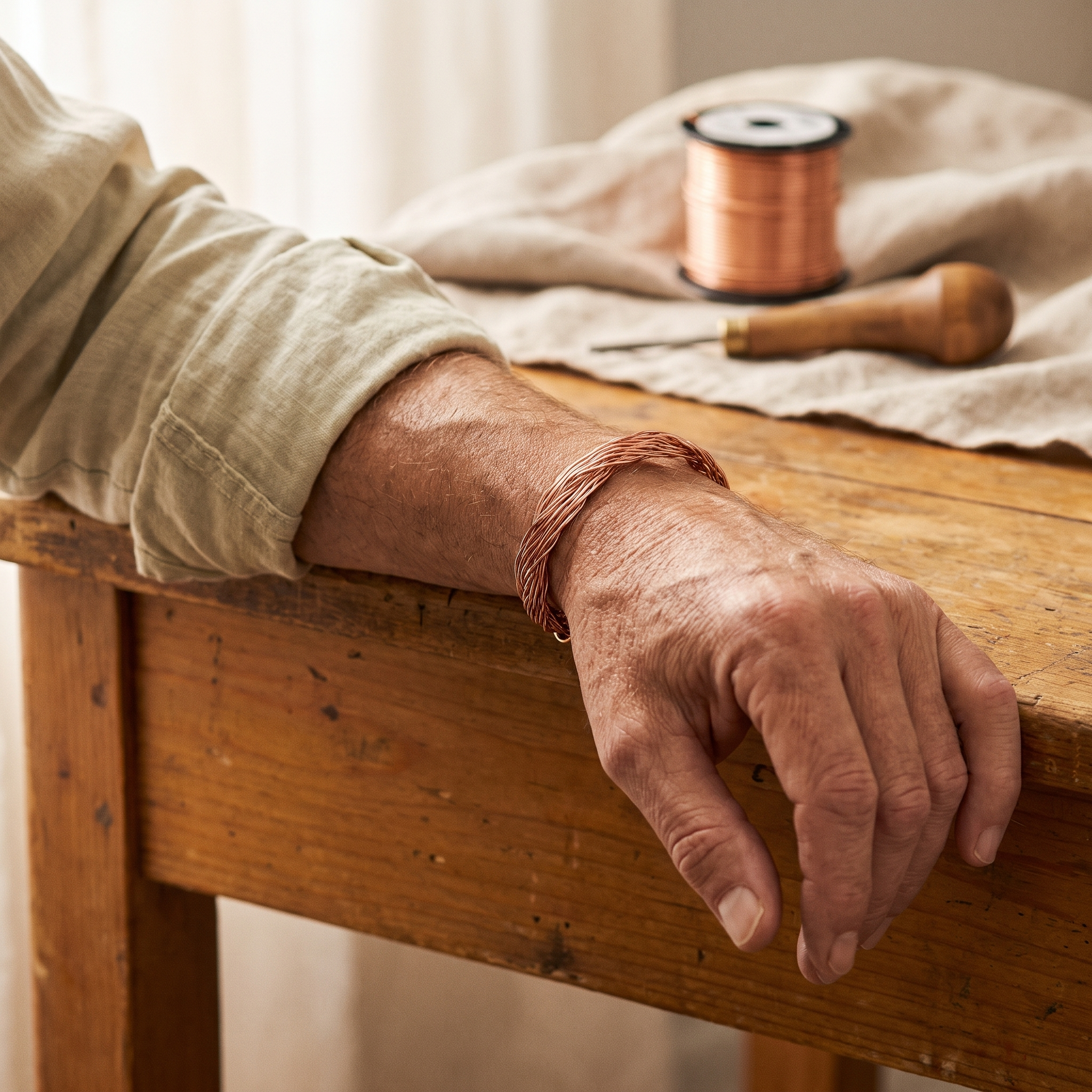 Maria's Elm Copper Cuff Bracelet