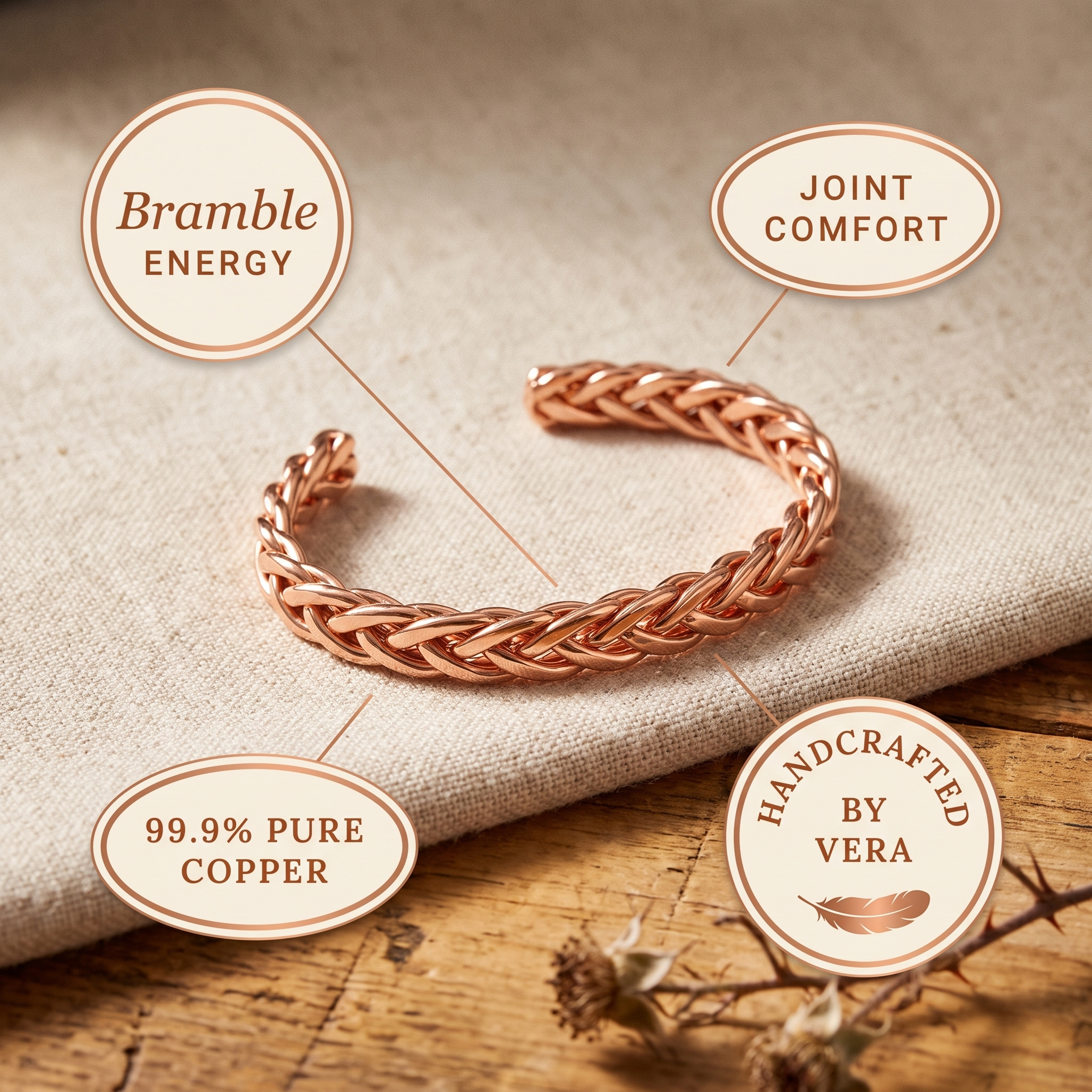 Maria's Bramble Copper Bracelet