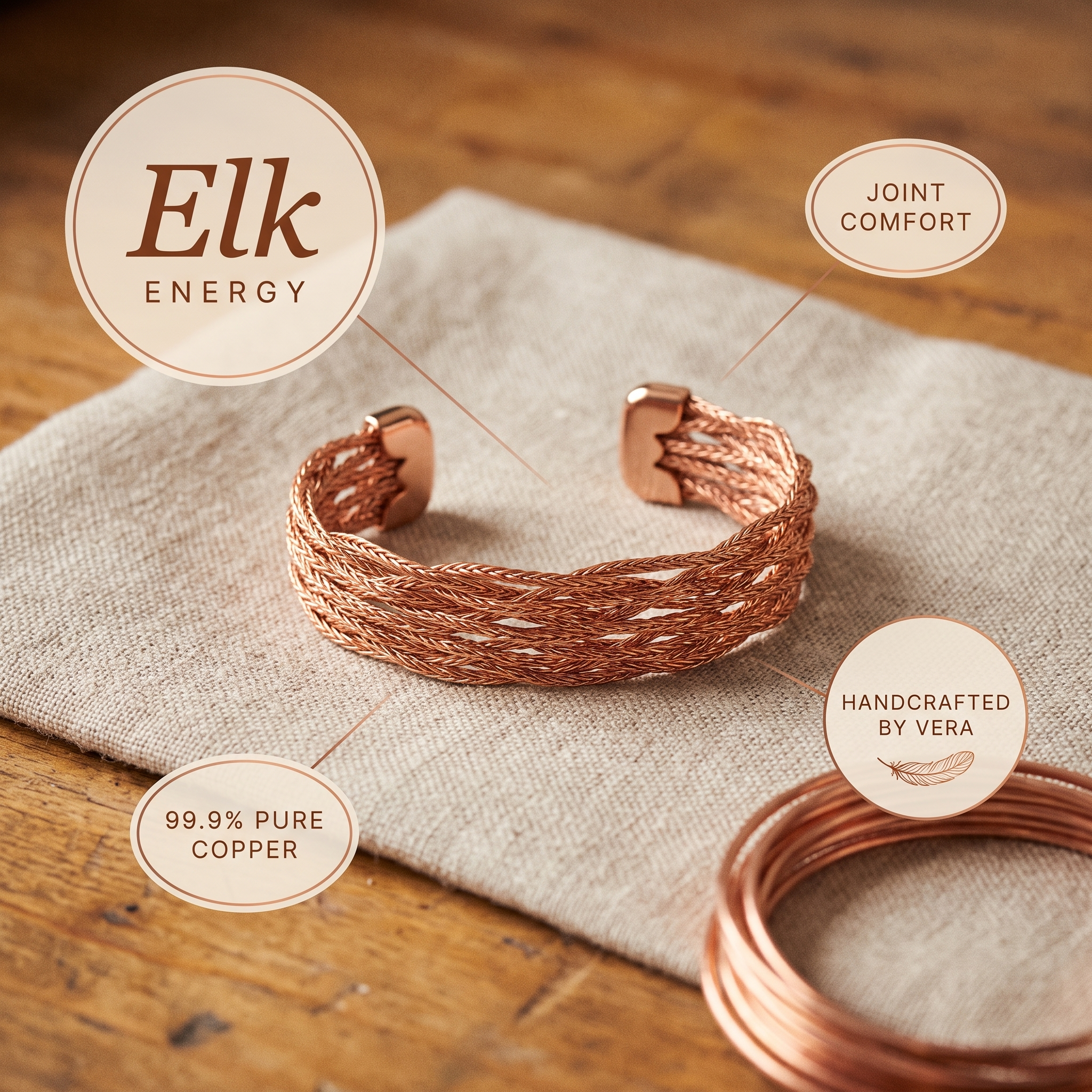 Maria's Elk Copper Bracelet