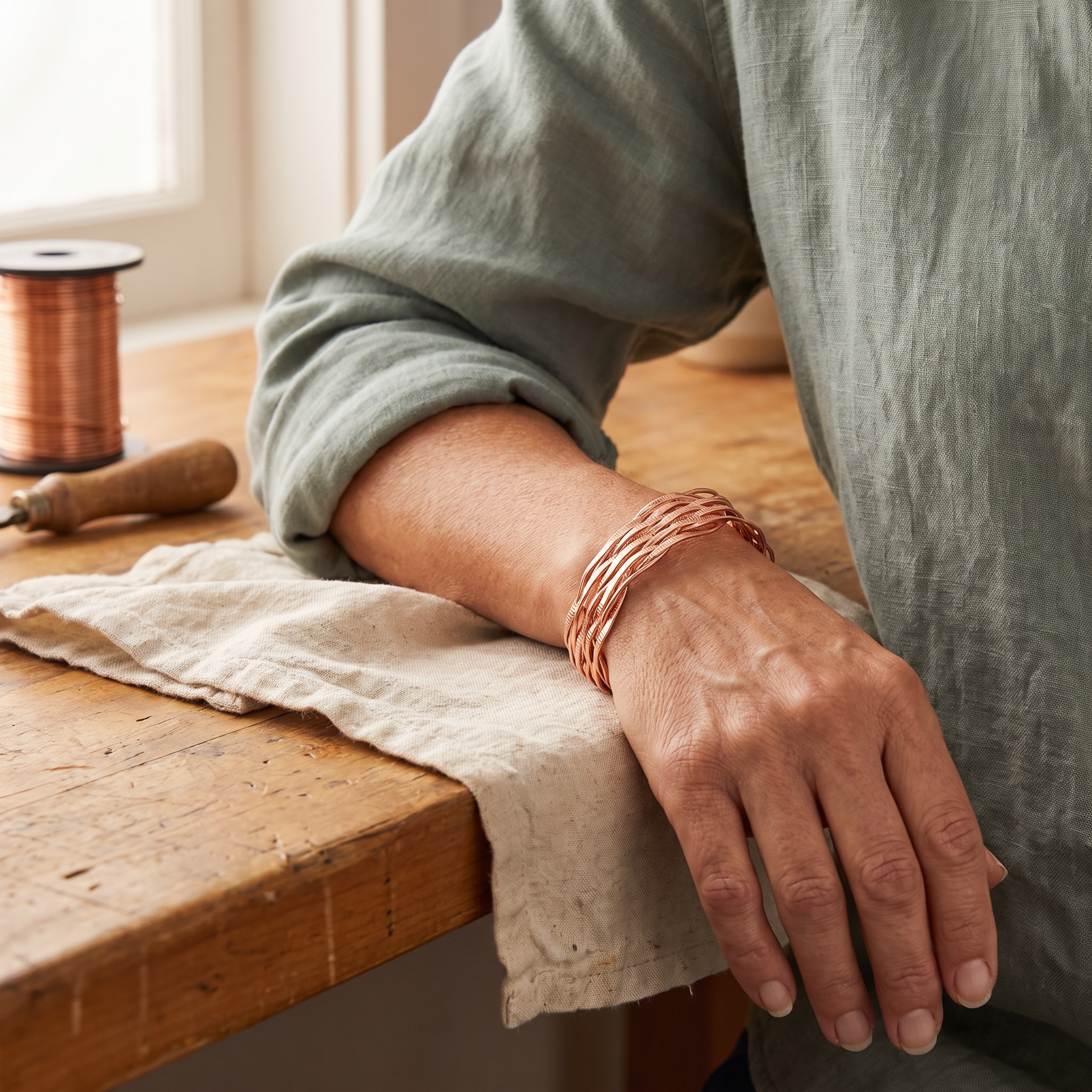 Maria's Wisp Copper Bracelet