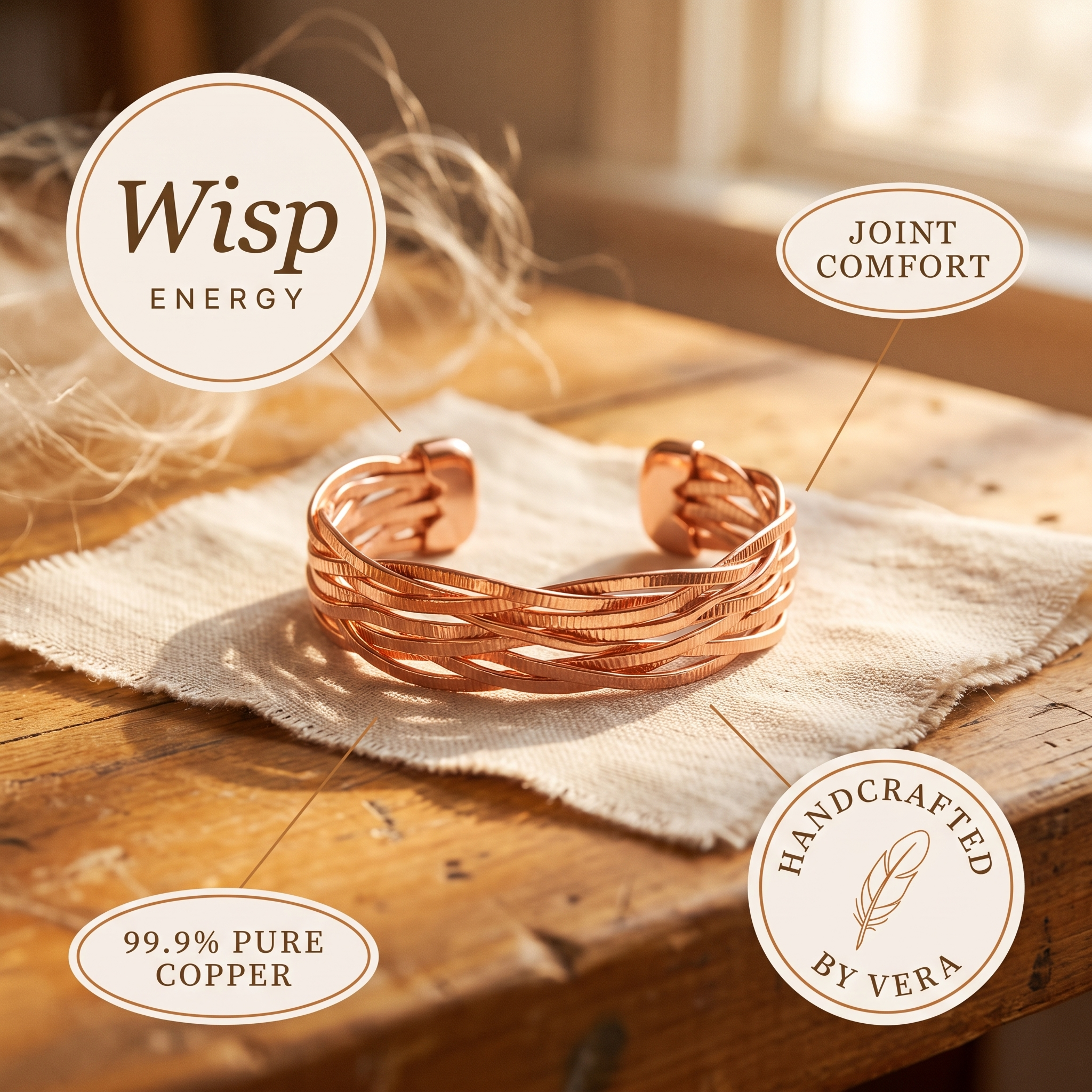 Maria's Wisp Copper Bracelet