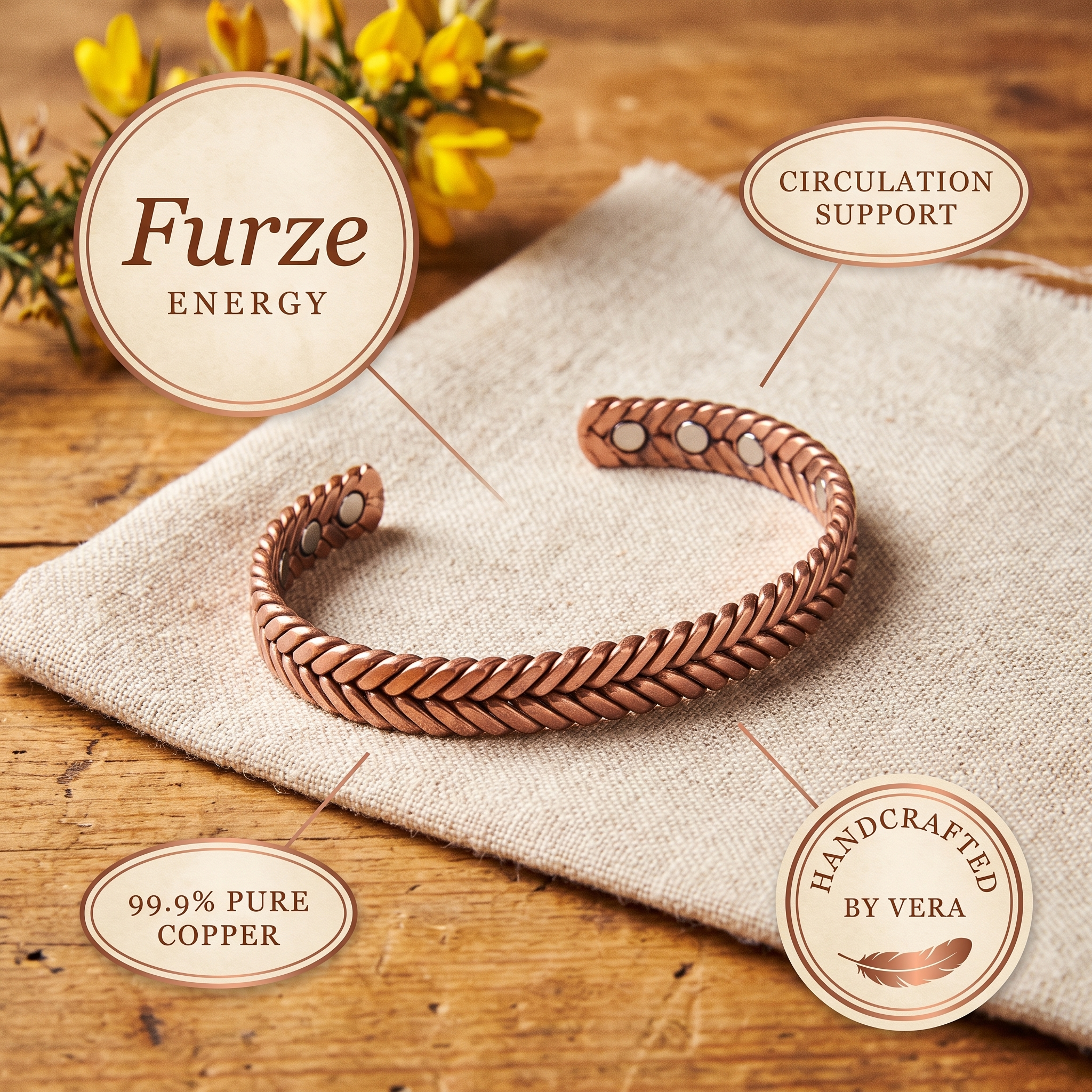 Maria's Furze Copper Bracelet