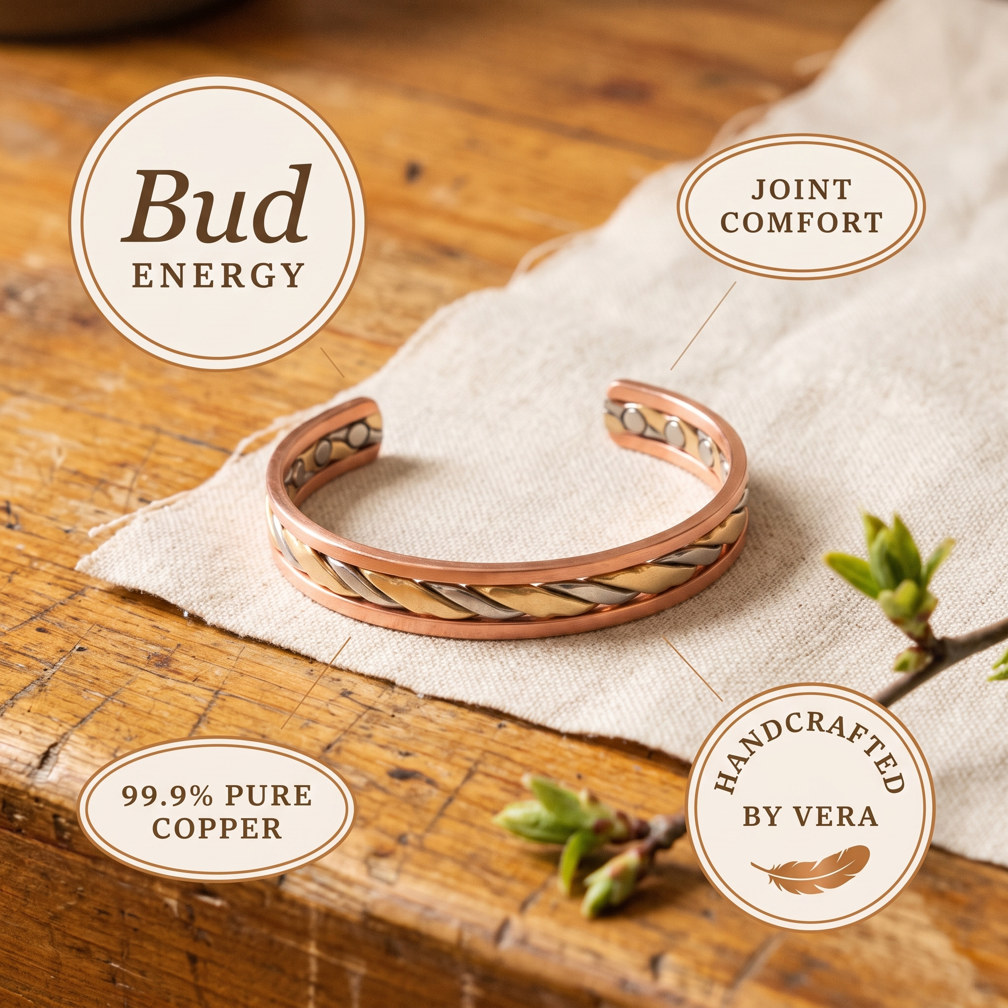 Maria's Bud Copper Bracelet