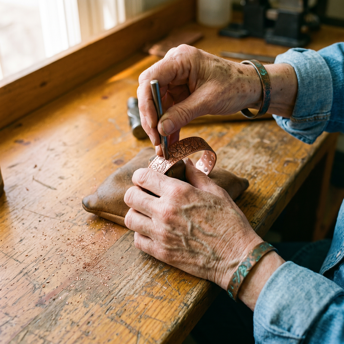 Maria's Timber Copper Bracelet