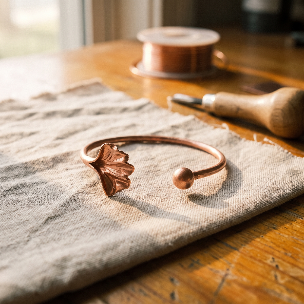 Maria's Shell Copper Bracelet
