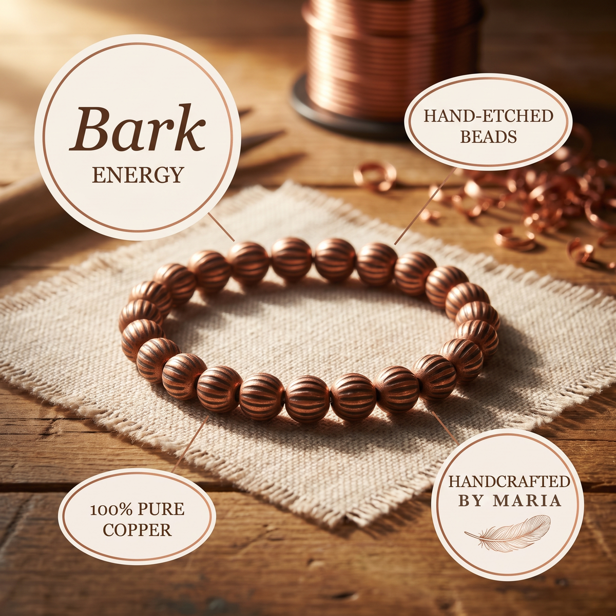 Maria's Bark Copper Bracelet